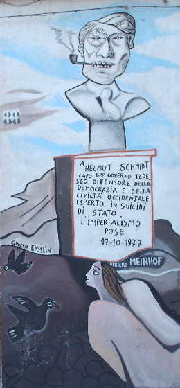 Wandmalerei in Orgosolo auf Sardinien